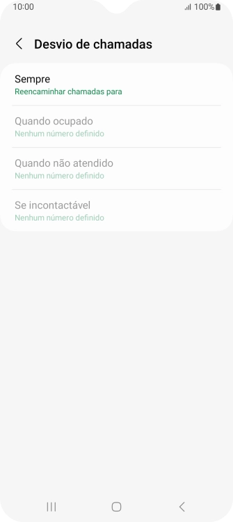 Prima o tipo de desvio pretendido.