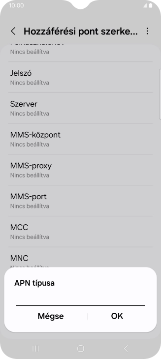 Írd be azt, hogy default, és válaszd az OK lehetőséget.