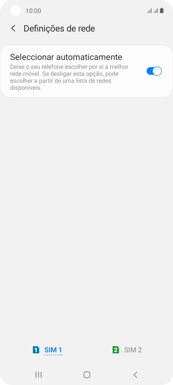 Prima o cartão SIM pretendido.