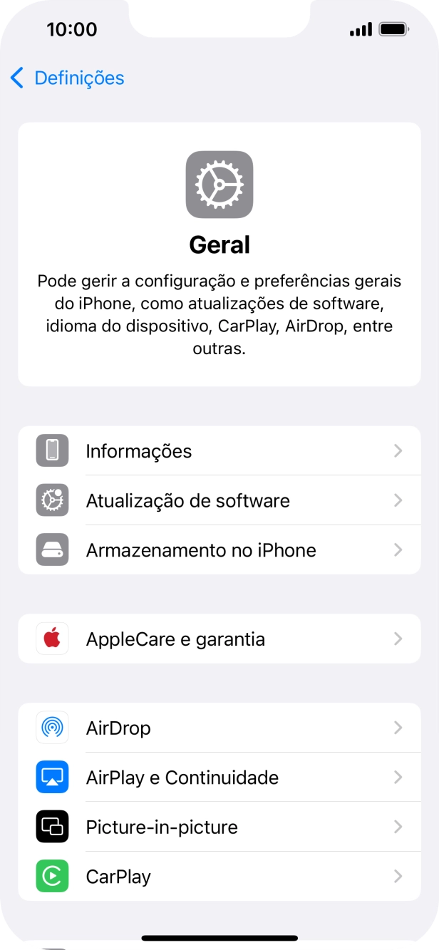 Prima Atualização de software. Se existir uma nova versão de software disponível, será agora indicado no ecrã. Siga as indicações no ecrã para atualizar o software do telefone.