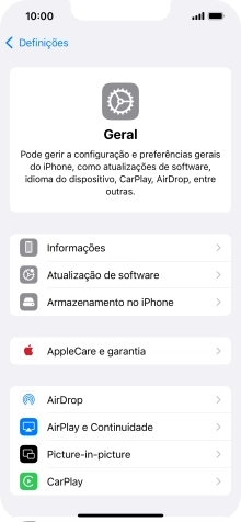 Prima Atualização de software. Se existir uma nova versão de software disponível, será agora indicado no ecrã. Siga as indicações no ecrã para atualizar o software do telefone.