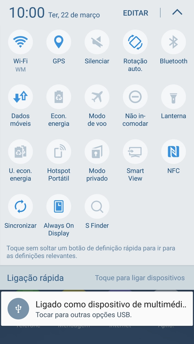 Prima Modo de voo para ativar ou desativar a função.