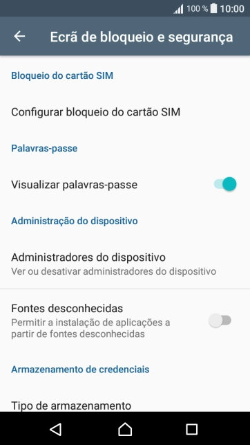 Prima Configurar bloqueio do cartão SIM.
