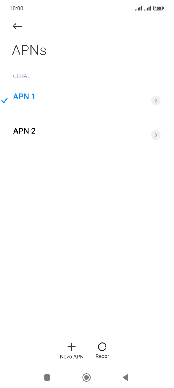 Prima a ligação de dados pretendida para a ativar.