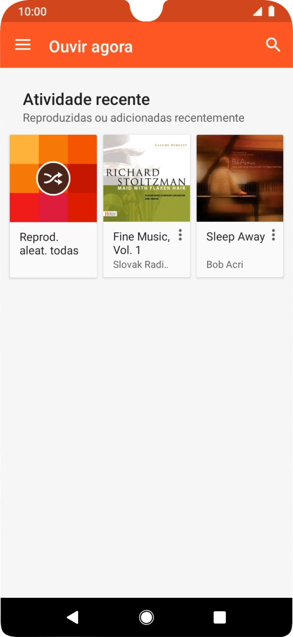 Deslize o dedo sobre o ecrã da esquerda para a direita.