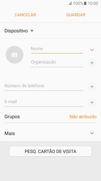 Prima a lista suspensa da lista de contactos.