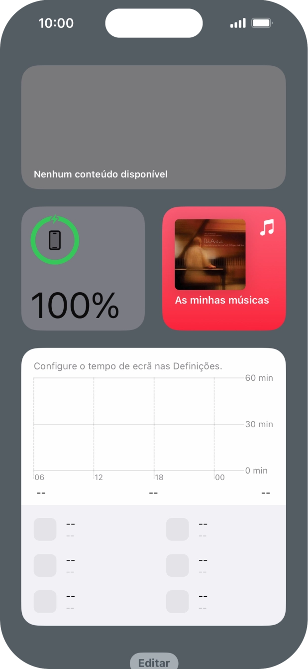 Deslize o dedo para cima no ecrã.