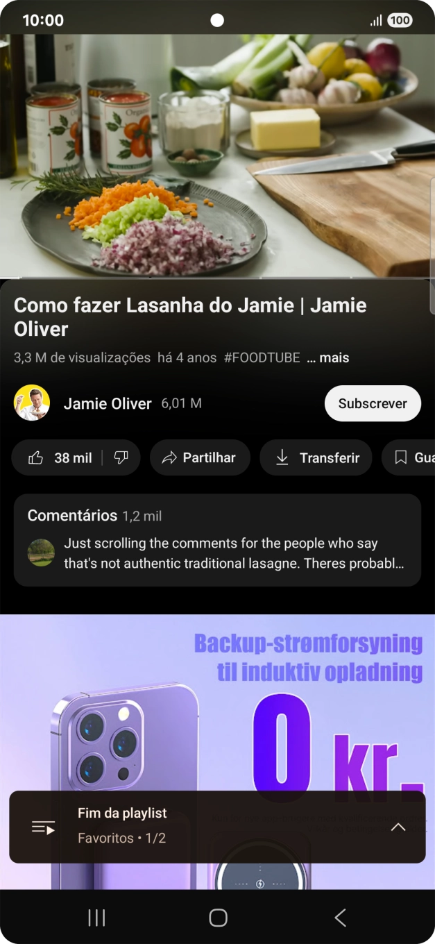 Prima a tecla de início durante uns instantes, para ativar a Gemini.