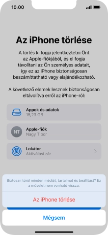 Válaszd Az iPhone törlése lehetőséget.