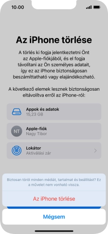 Válaszd Az iPhone törlése lehetőséget.