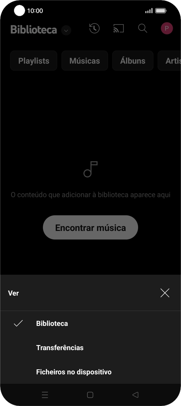 Prima Ficheiros no dispositivo e dirija-se ao ficheiro de música pretendido.