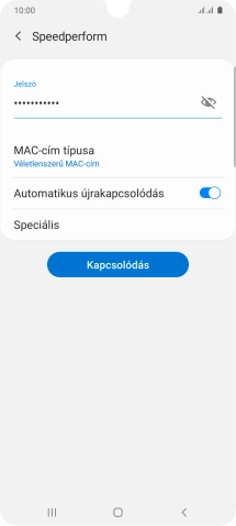 Írd be a Wi-Fi hálózatodhoz tartózó jelszót, és válaszd a Kapcsolódás lehetőséget.