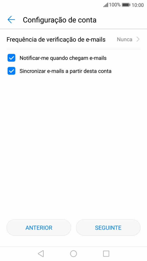 Prima Frequência de verificação de e-mails.