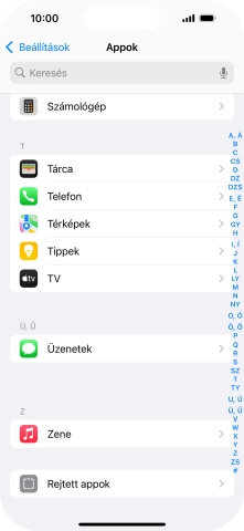 Válaszd az Üzenetek lehetőséget.
