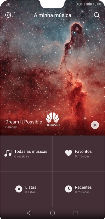 Prima a categoria pretendida e dirija-se ao ficheiro de música pretendido.