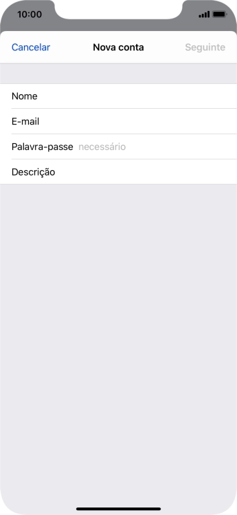Prima Palavra-passe e introduza a password da sua conta de e-mail.
