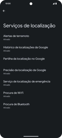 Prima Precisão da localização da Google.