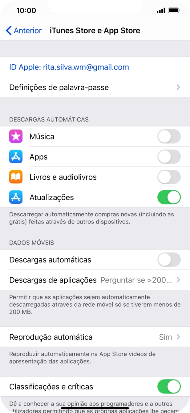 Prima o indicador junto aos tipos de conteúdo pretendidos para ativar ou desativar a função.