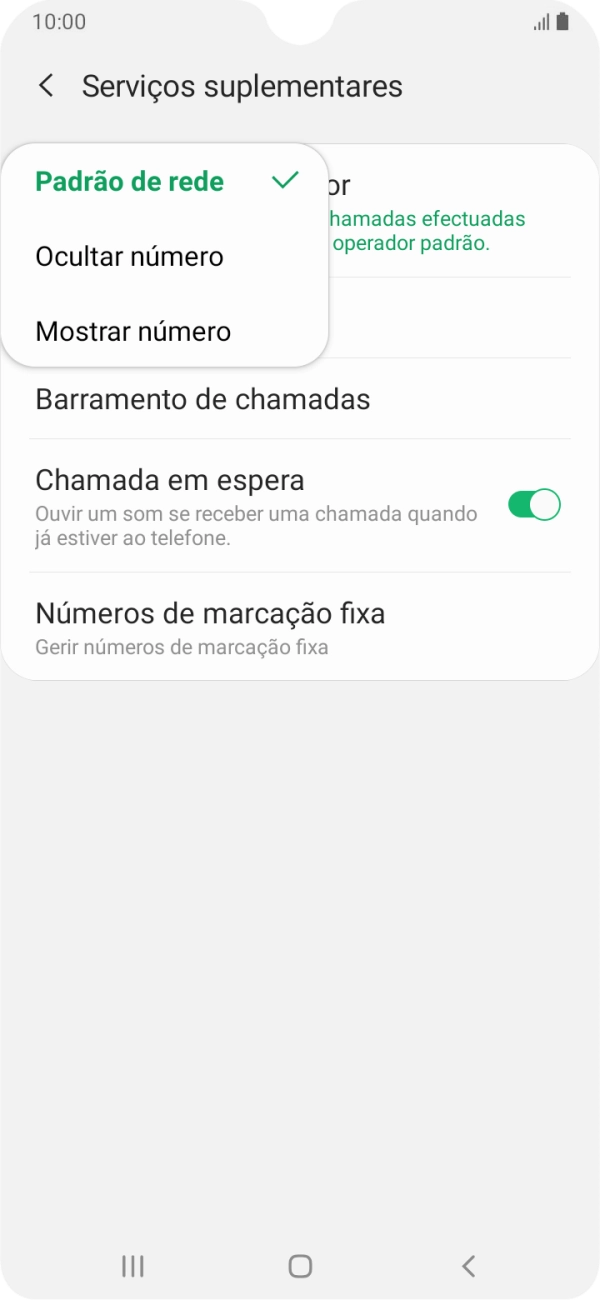 Prima Mostrar número para ativar a visualização do seu número.