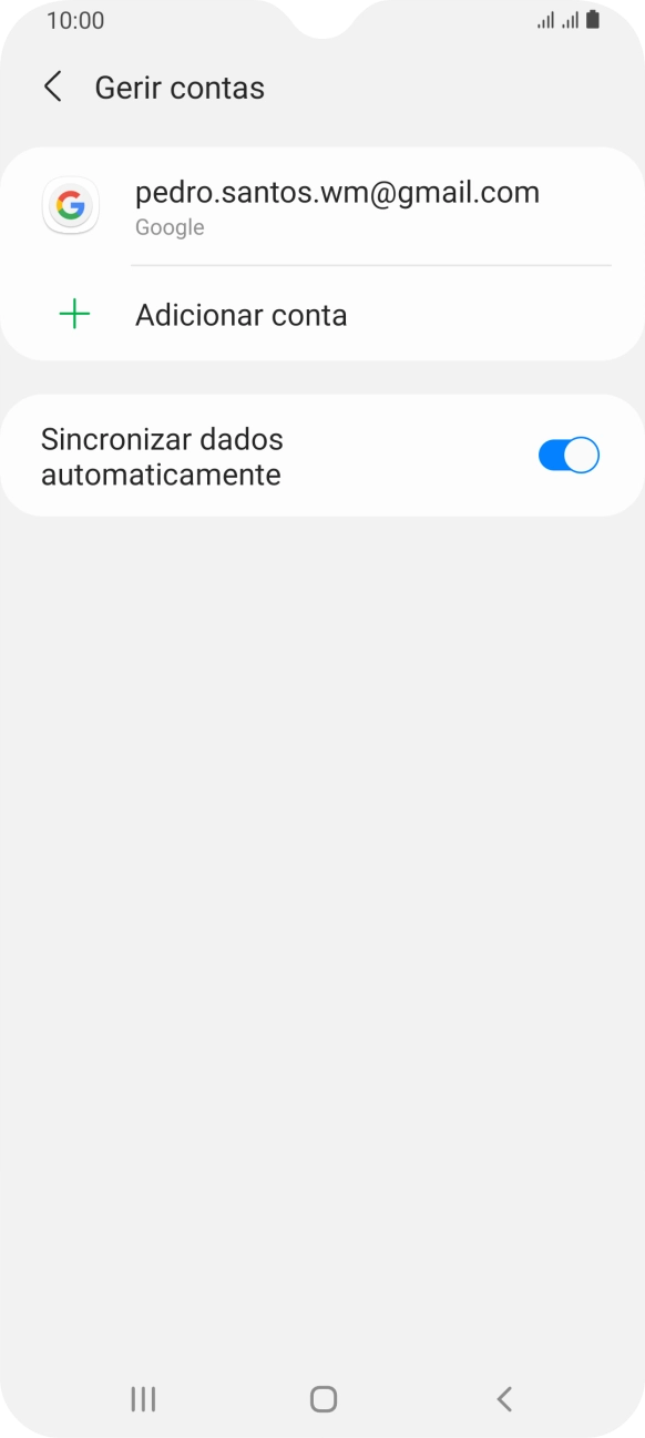 Prima Adicionar conta.