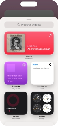 Prima o widget pretendido.