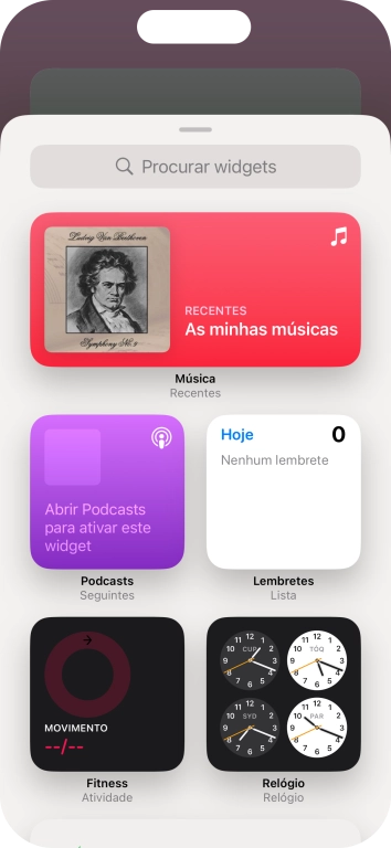 Prima o widget pretendido.