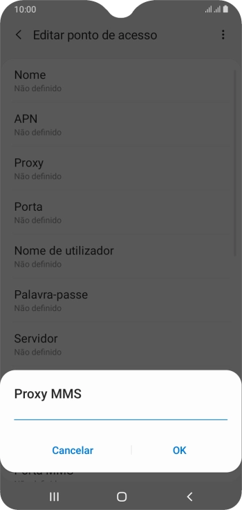 Introduza iproxy.vodafone.pt e prima OK.