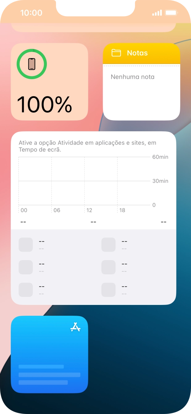 Mantenha premido o widget pretendido até aparecer um menu no ecrã.