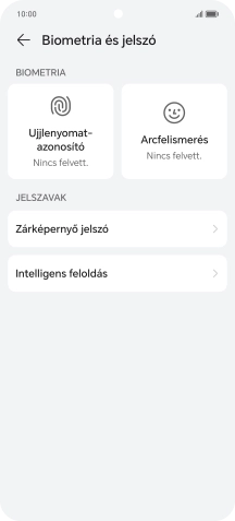 Válaszd az Ujjlenyomat-azonosító lehetőséget.