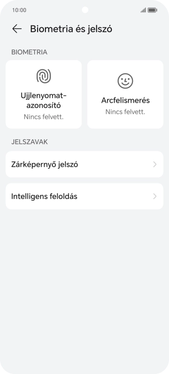 Válaszd az Ujjlenyomat-azonosító lehetőséget.