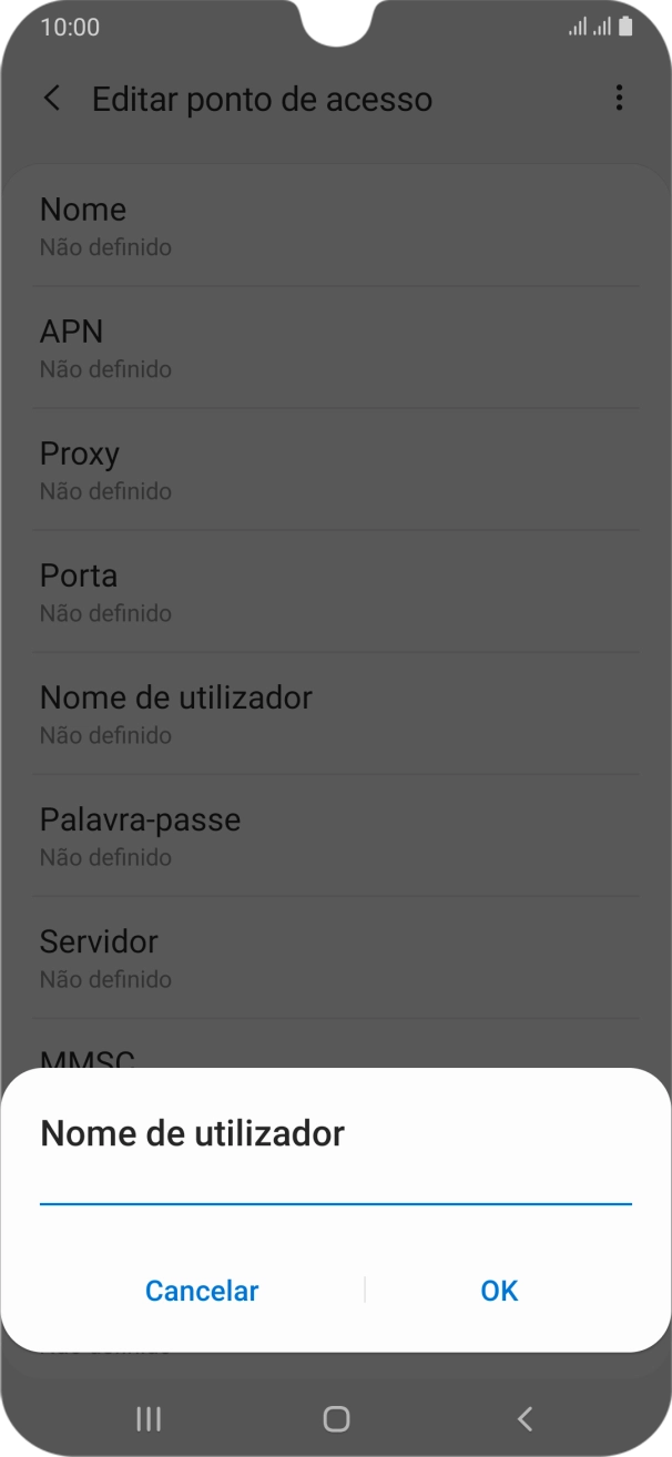 Introduza vodafone e prima OK.