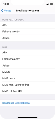 Válaszd az APN lehetőséget. Amennyiben előfizetésed van, írd be azt, hogy mms.vodafone.net.