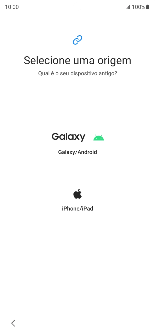Prima a definição pretendida e siga as indicações no ecrã para transferir conteúdo de outro telefone.