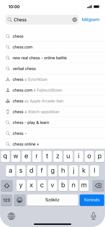 Válaszd a Keresés lehetőséget.