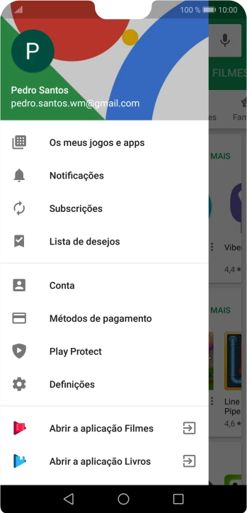 Prima Os meus jogos e apps.