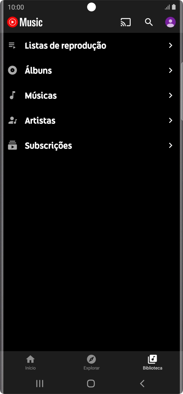 Prima a categoria pretendida e dirija-se ao ficheiro de música pretendido.