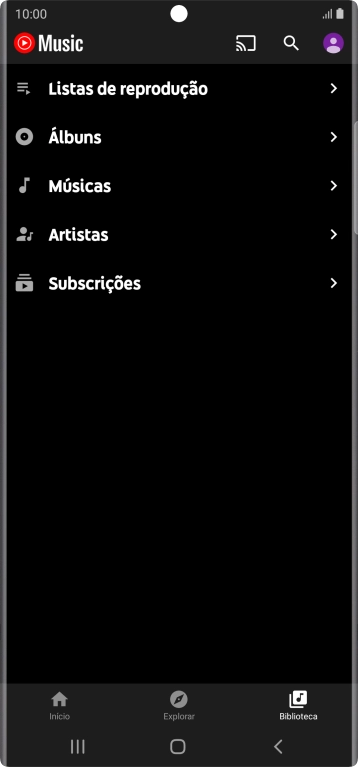 Prima a categoria pretendida e dirija-se ao ficheiro de música pretendido.