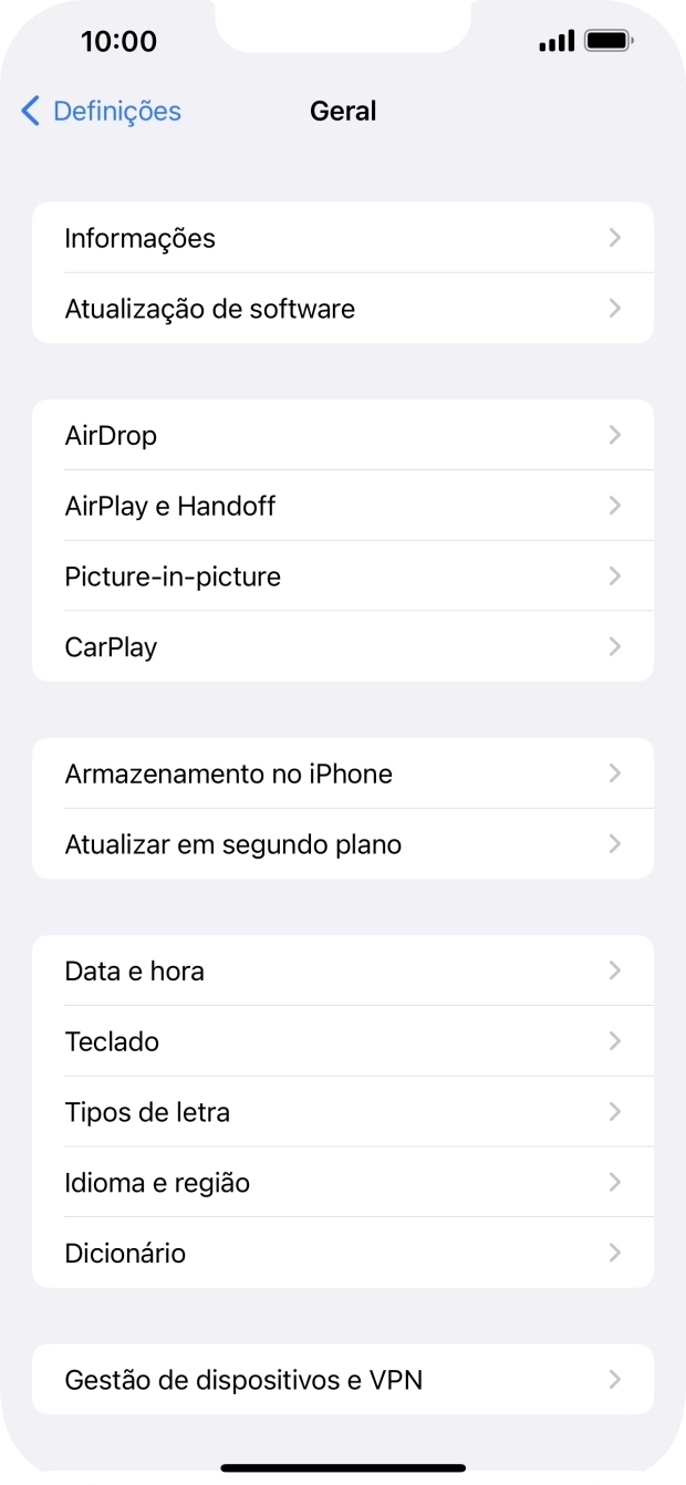 Prima Atualização de software. Se existir uma nova versão de software disponível, será agora indicado no ecrã. Siga as indicações no ecrã para atualizar o software do telefone.