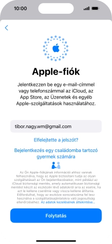 Válaszd a Folytatás lehetőséget.