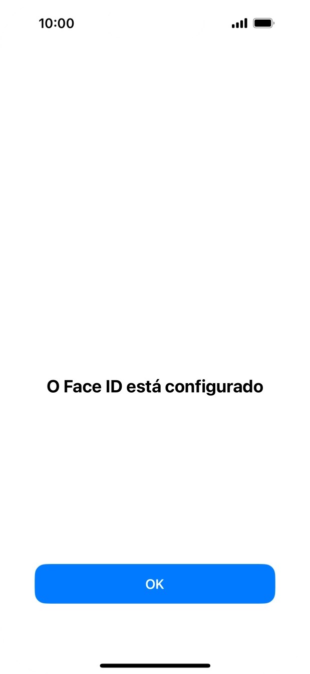 Prima OK. Se ainda não tiver escolhido um código de bloqueio do telefone, introduza um código à escolha duas vezes de seguida.