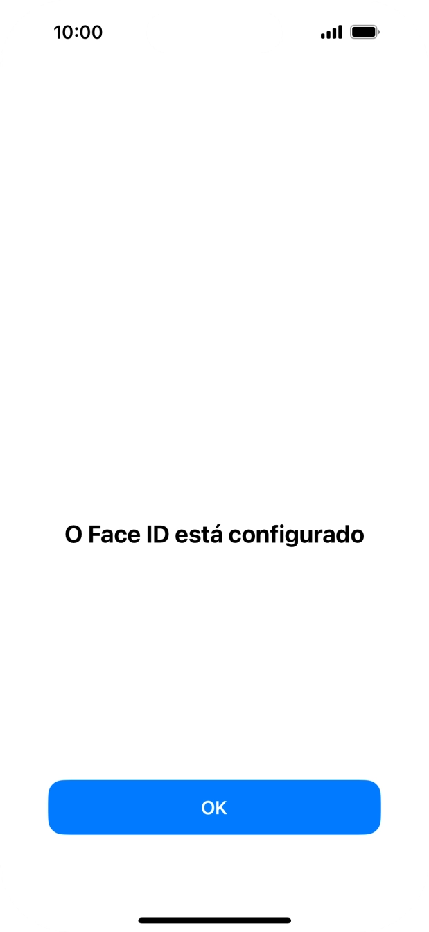 Prima OK. Se ainda não tiver escolhido um código de bloqueio do telefone, introduza um código à escolha duas vezes de seguida.