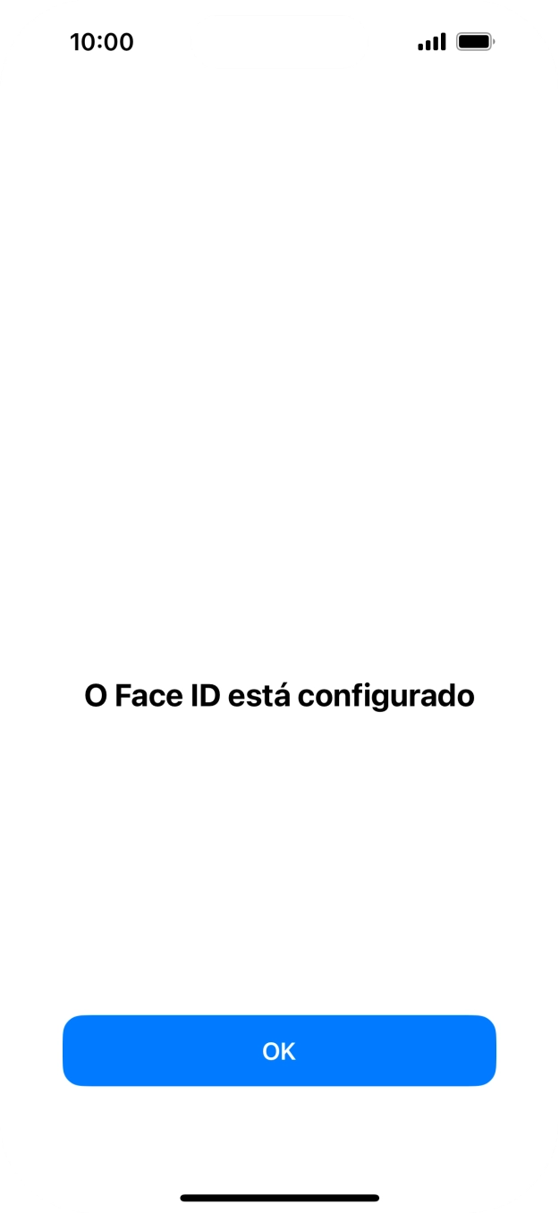Prima OK. Se ainda não tiver escolhido um código de bloqueio do telefone, introduza um código à escolha duas vezes de seguida.