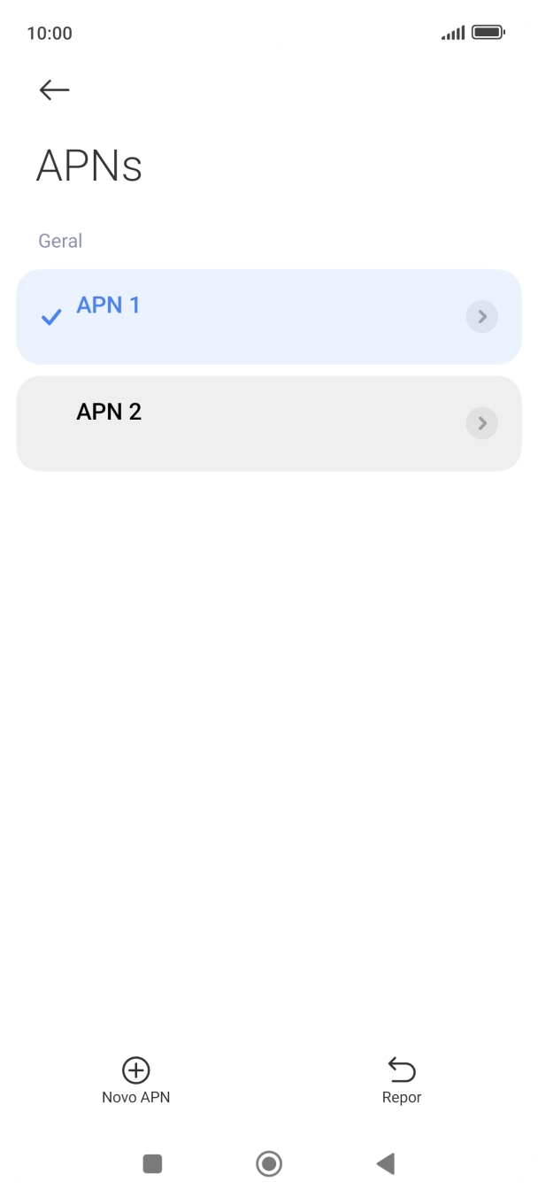 Prima a ligação de dados pretendida para a ativar.