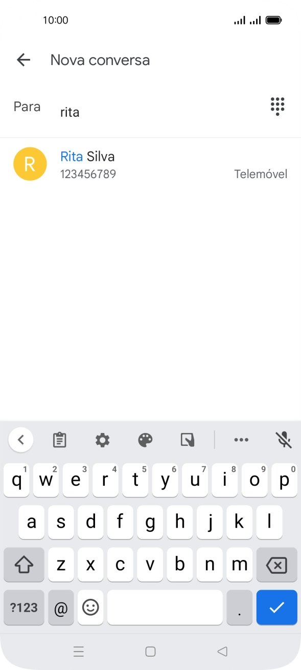 Prima o contacto pretendido.