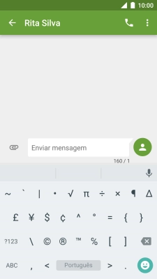 Prima ABC para voltar à introdução de texto.