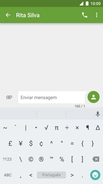 Prima ABC para voltar à introdução de texto.