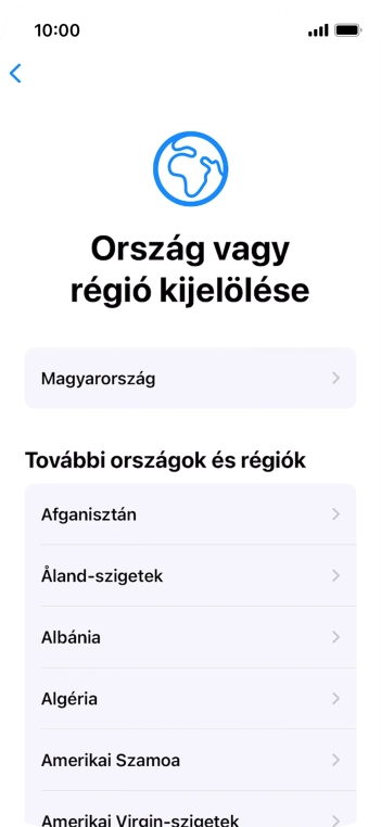 Válaszd ki a kívánt országot vagy régiót.