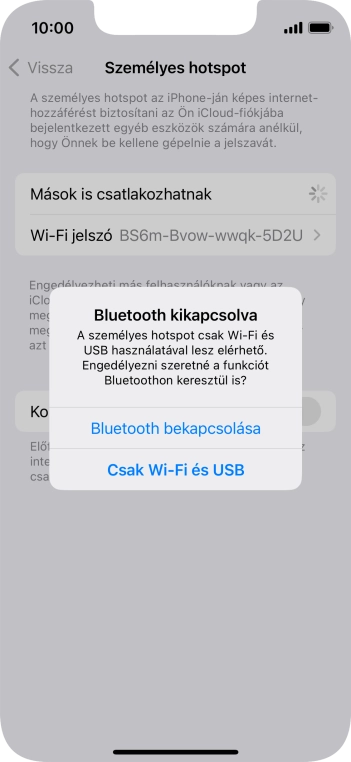 Amennyiben be van kapcsolva a Wi-Fi, válaszd a Csak Wi-Fi és USB lehetőséget.