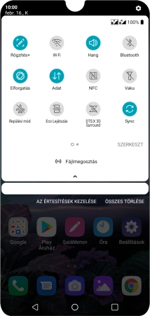 Kattints az adatkapcsolatok ikonra a funkció be- vagy kikapcsolásához.