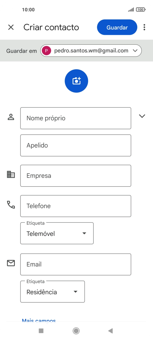 Prima a lista suspensa junto a 